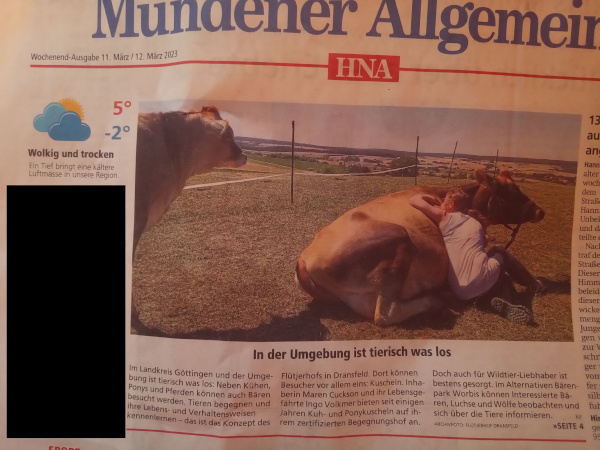Read more about the article The newspaper HNA has reported again about us at the Fluetjerhof in their release of 11th March 2023